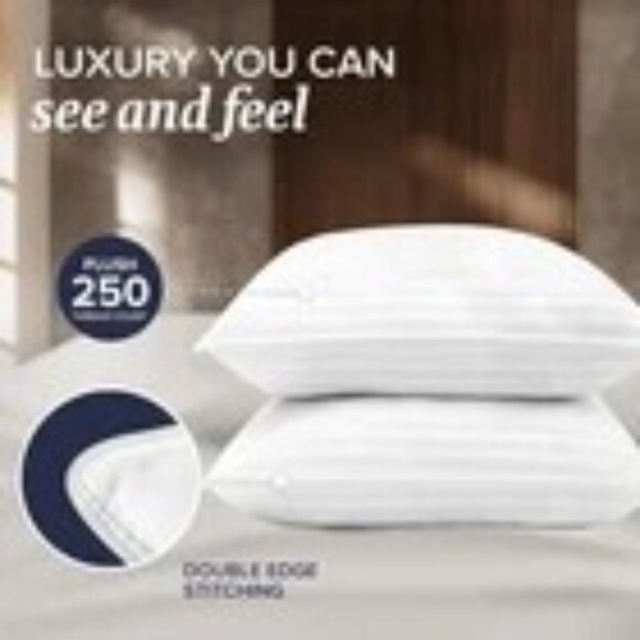 Beckham Hotel Collection Euro Pillow Inserts set of 2 26x26 Down Alternative New - Picture 4 of 8
